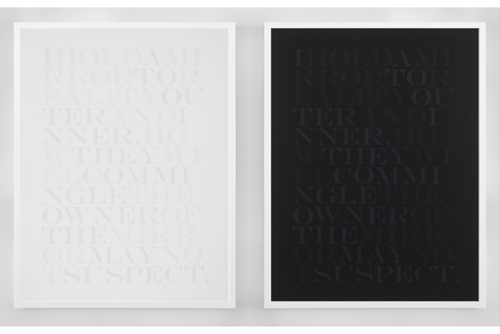 The Sighted (I Hold), 2013; Archival pigment prints, Hahnemuhle rag paper, framed diptych; 29 x 23 inches each
